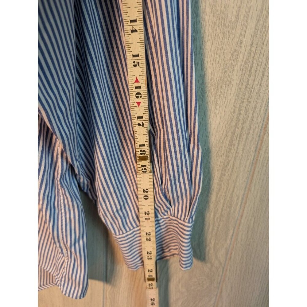 Vtg Ralph Lauren Shirt 17.5 35 Yarmouth 100% cotton Striped Blue Long Sleeve - Picture 6 of 7